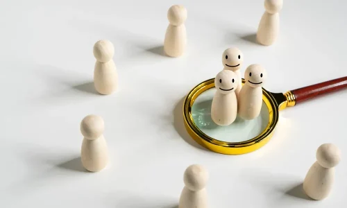 Recruitment,And,Job,Search,Magnifying,Glass,With,Wooden,People,Concept